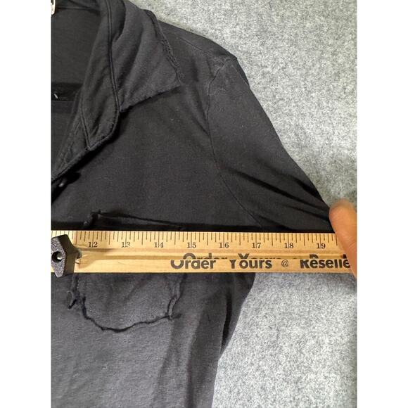 Michaels Stars Blouse Women OS Black Long Sleeve Button Front Relax Vacation - Picture 3 of 7